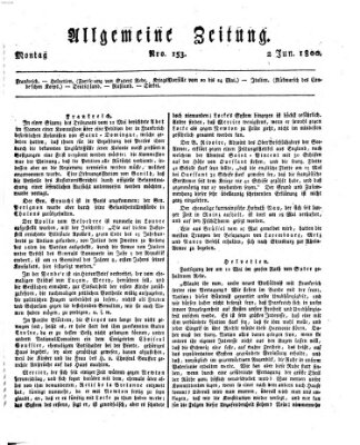 Allgemeine Zeitung Montag 2. Juni 1800