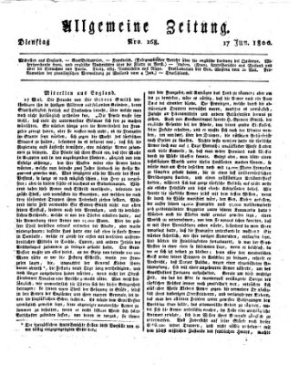 Allgemeine Zeitung Dienstag 17. Juni 1800
