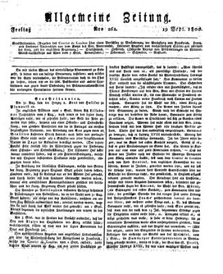 Allgemeine Zeitung Freitag 19. September 1800