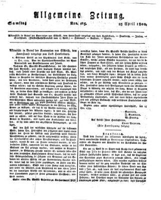 Allgemeine Zeitung Samstag 25. April 1801