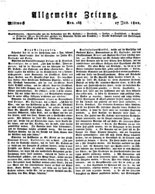 Allgemeine Zeitung Mittwoch 17. Juni 1801