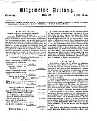Allgemeine Zeitung Sonntag 5. Juli 1801