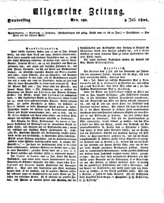 Allgemeine Zeitung Donnerstag 9. Juli 1801