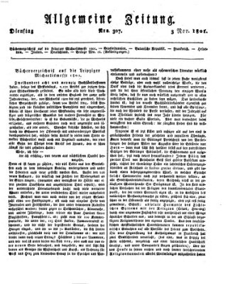 Allgemeine Zeitung Dienstag 3. November 1801