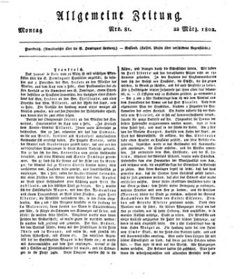 Allgemeine Zeitung Montag 22. März 1802
