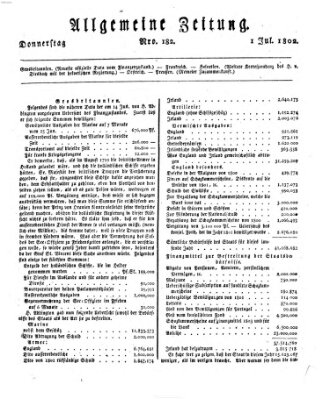 Allgemeine Zeitung Donnerstag 1. Juli 1802