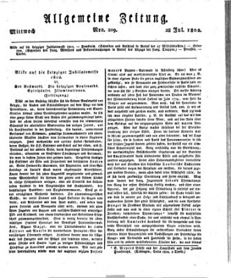 Allgemeine Zeitung Mittwoch 28. Juli 1802