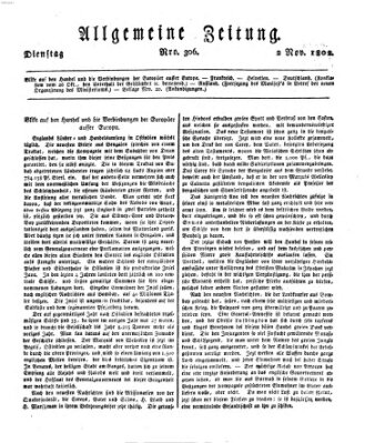 Allgemeine Zeitung Dienstag 2. November 1802