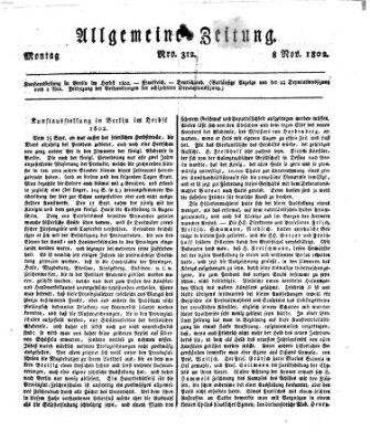 Allgemeine Zeitung Montag 8. November 1802