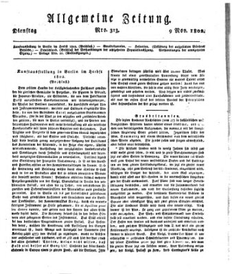 Allgemeine Zeitung Dienstag 9. November 1802