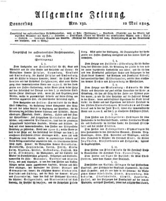 Allgemeine Zeitung Donnerstag 12. Mai 1803
