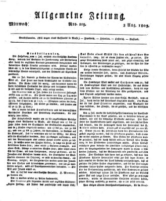 Allgemeine Zeitung Mittwoch 3. August 1803