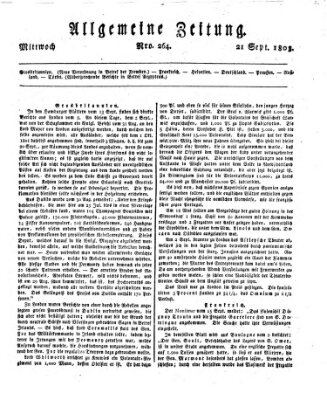 Allgemeine Zeitung Mittwoch 21. September 1803