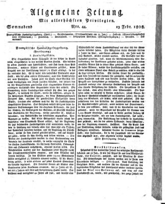 Allgemeine Zeitung Samstag 13. Februar 1808
