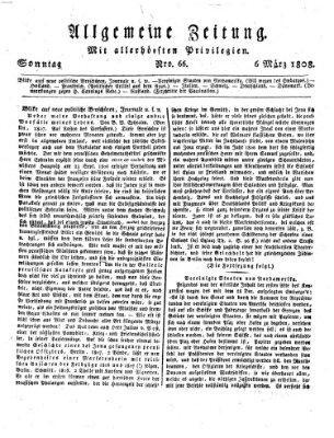 Allgemeine Zeitung Sonntag 6. März 1808