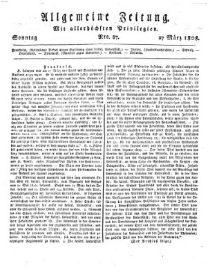 Allgemeine Zeitung Sonntag 27. März 1808