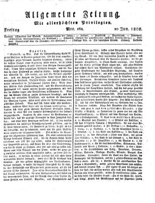 Allgemeine Zeitung Freitag 10. Juni 1808