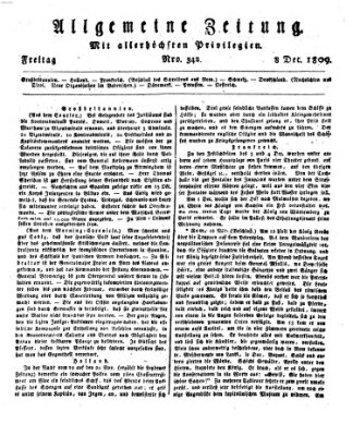 Allgemeine Zeitung Freitag 8. Dezember 1809