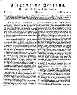 Allgemeine Zeitung Freitag 7. September 1810
