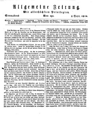 Allgemeine Zeitung Samstag 8. September 1810