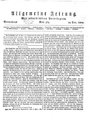 Allgemeine Zeitung Samstag 29. Dezember 1810