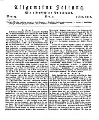 Allgemeine Zeitung Montag 7. Januar 1811