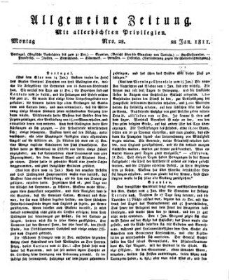 Allgemeine Zeitung Montag 28. Januar 1811