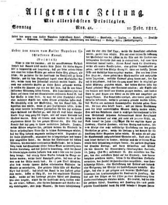 Allgemeine Zeitung Sonntag 10. Februar 1811