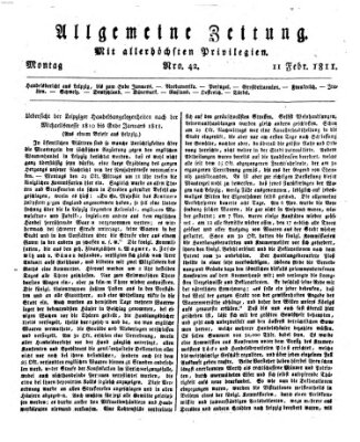 Allgemeine Zeitung Montag 11. Februar 1811