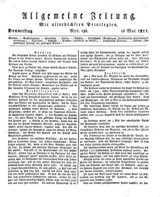 Allgemeine Zeitung Donnerstag 16. Mai 1811