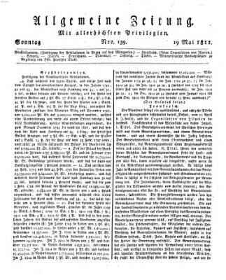 Allgemeine Zeitung Sonntag 19. Mai 1811