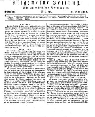 Allgemeine Zeitung Dienstag 21. Mai 1811