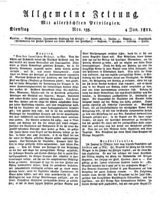 Allgemeine Zeitung Dienstag 4. Juni 1811