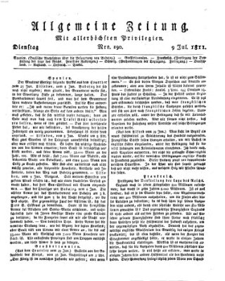 Allgemeine Zeitung Dienstag 9. Juli 1811