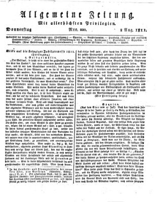 Allgemeine Zeitung Donnerstag 8. August 1811
