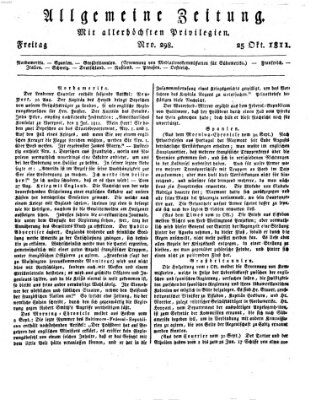 Allgemeine Zeitung Freitag 25. Oktober 1811