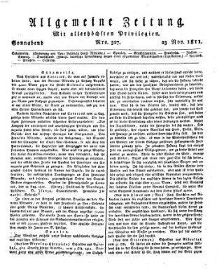 Allgemeine Zeitung Samstag 23. November 1811