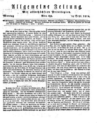 Allgemeine Zeitung Montag 14. September 1812