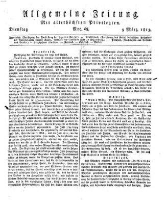 Allgemeine Zeitung Dienstag 9. März 1813