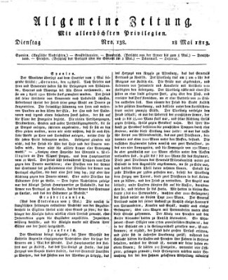 Allgemeine Zeitung Dienstag 18. Mai 1813