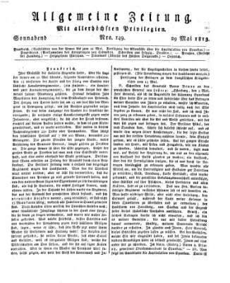 Allgemeine Zeitung Samstag 29. Mai 1813