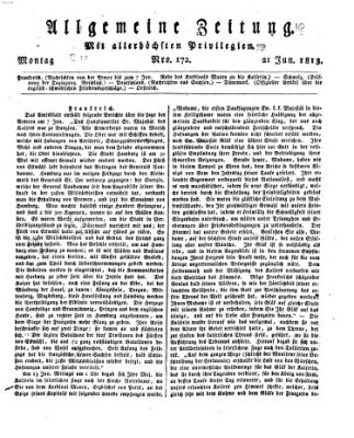 Allgemeine Zeitung Montag 21. Juni 1813