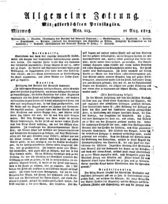 Allgemeine Zeitung Mittwoch 11. August 1813