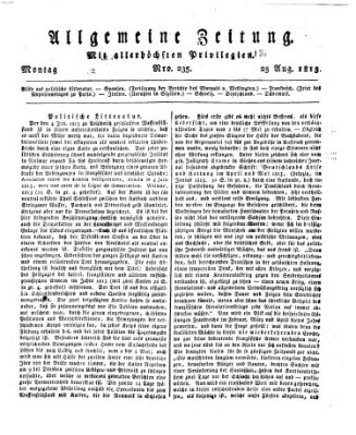 Allgemeine Zeitung Montag 23. August 1813