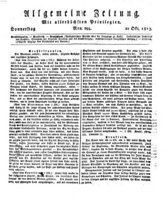 Allgemeine Zeitung Donnerstag 21. Oktober 1813