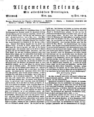 Allgemeine Zeitung Mittwoch 15. Dezember 1813