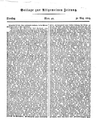 Allgemeine Zeitung Dienstag 31. August 1813
