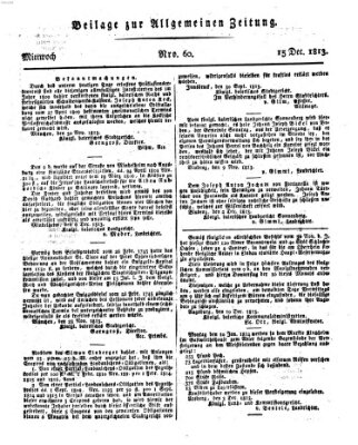 Allgemeine Zeitung Mittwoch 15. Dezember 1813