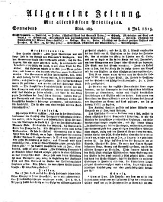 Allgemeine Zeitung Samstag 8. Juli 1815