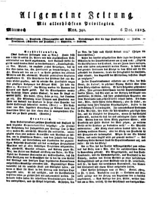 Allgemeine Zeitung Mittwoch 6. Dezember 1815